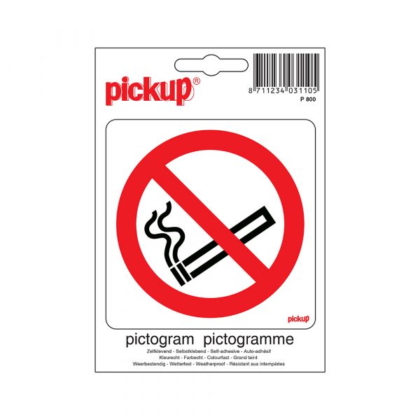 Autocollant interdisant de fumer - 100x100 mm.