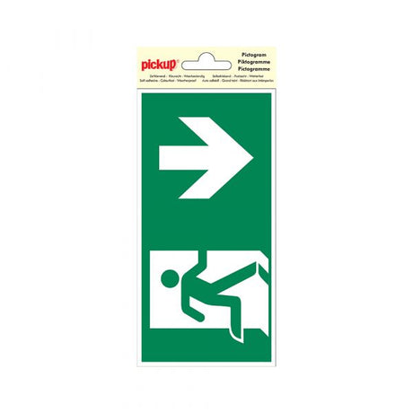 Autocollant de sortie de secours vers le bas - 100x200 mm.