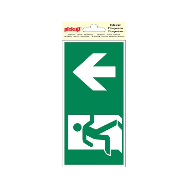 Autocollant sortie de secours droit devant - 100x200 mm.