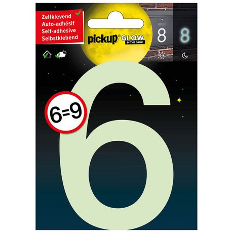 Chiffre 6 = 9 phosphorescent - 100 mm autocollant.