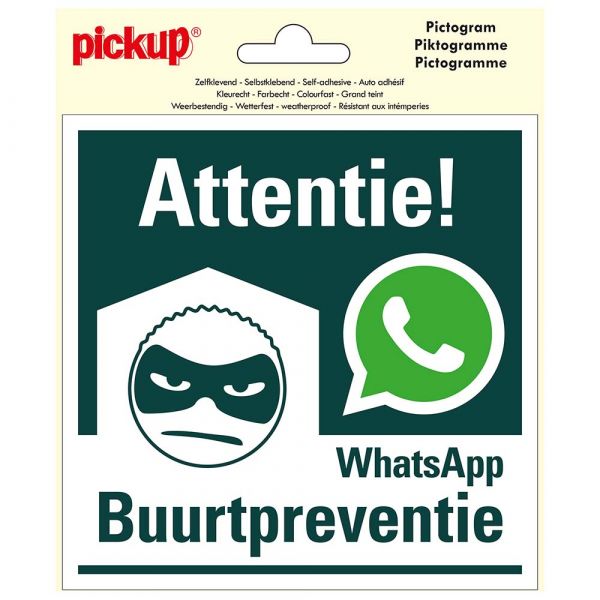 Autocollant montre de quartier WhatsApp - 150x150 mm.