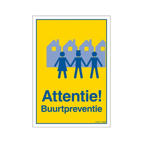 Panneau d'avertissement de prévention de quartier - 230x330 mm.
