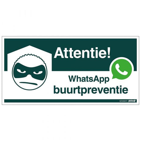Panneau de surveillance de quartier WhatsApp - 150x300 mm.