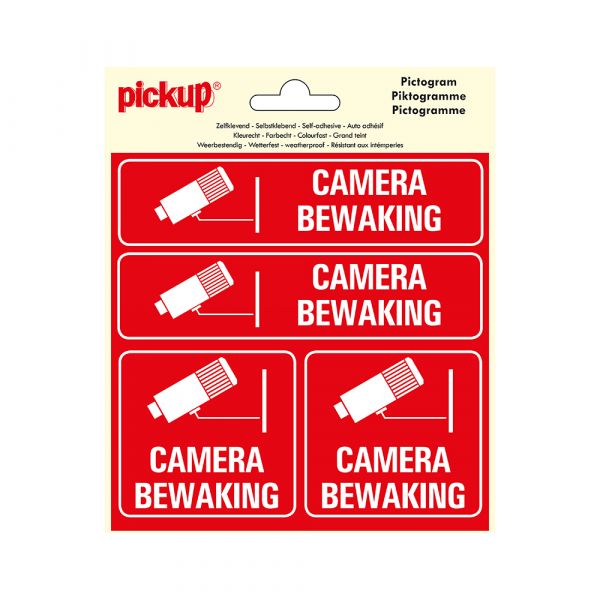 Autocollant de surveillance par caméra - 150x150 mm 4 pièces.