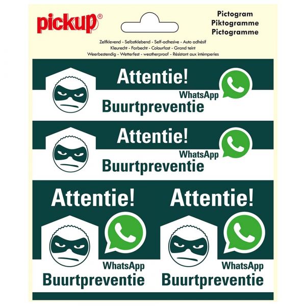Autocollant montre de quartier WhatsApp - 150x150 mm 4 pièces.