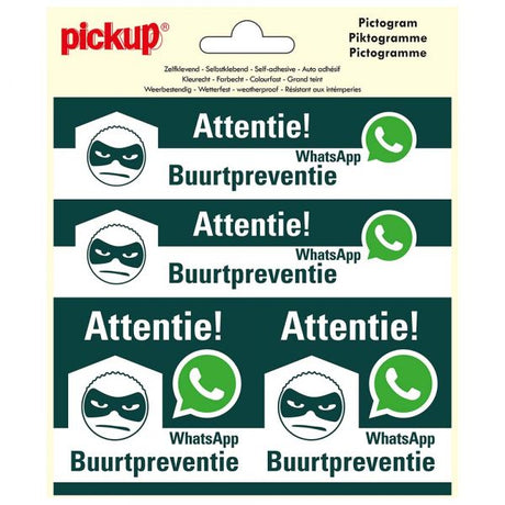 Autocollant montre de quartier WhatsApp - 150x150 mm 4 pièces.