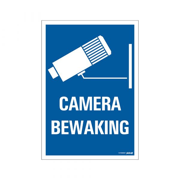 Tableau de surveillance caméra bleu - 230x330 mm.