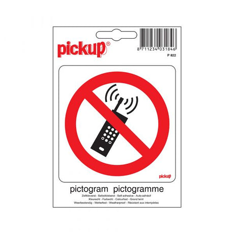 Autocollant interdit à la foule. téléphones - 100x100 mm.