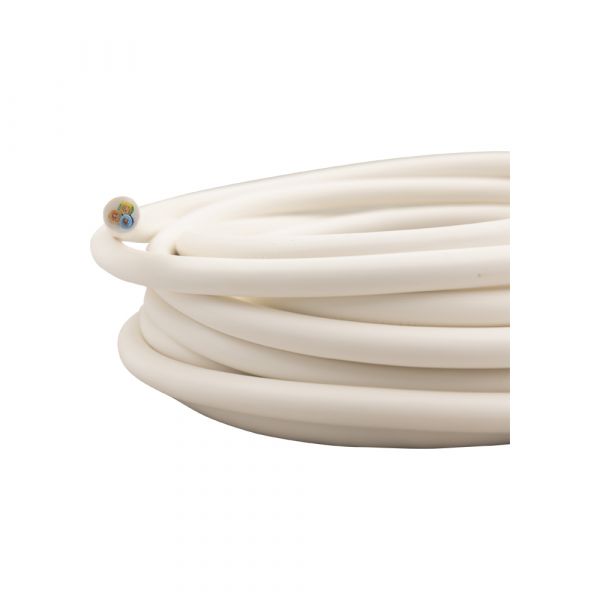 Câble domestique 3x1,0 blanc 5 mètres.