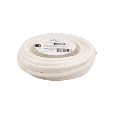 Câble domestique 3x1,0 blanc 5 mètres.