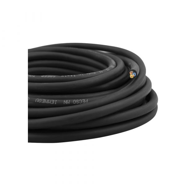 Câble domestique 3x1,0 noir 10 mètres