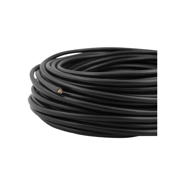 Câble domestique 3x1,0 noir 25 mètres.