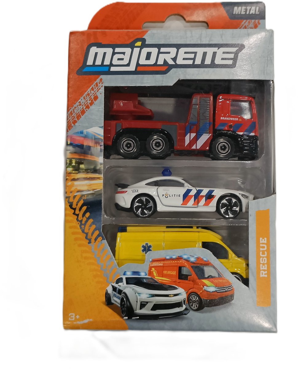 Majorette - véhicules jouets sos - pompiers - police - ambulance - 7,5cm