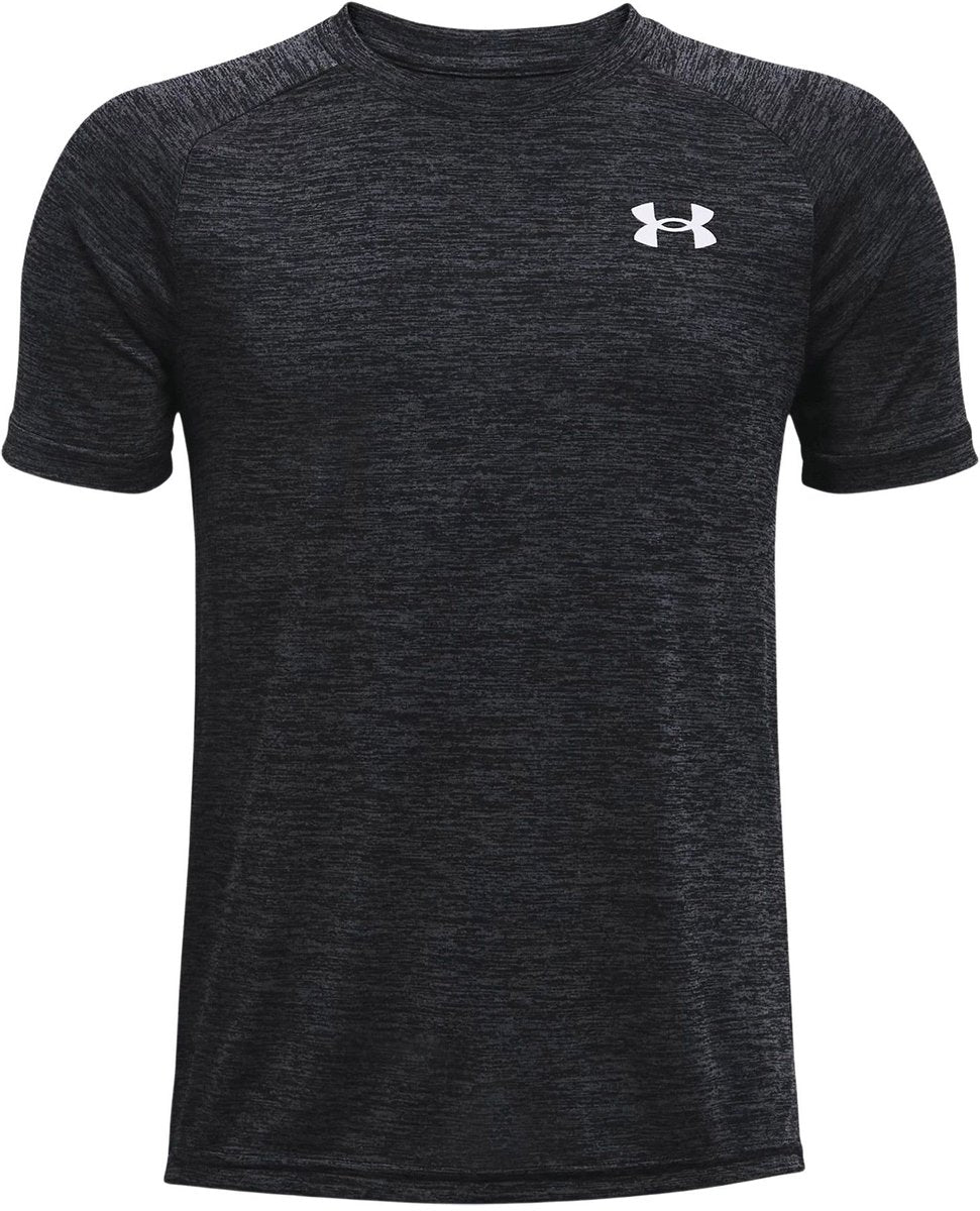 Under armour ua tech 2.0 ss-blk chemise de sport pour garçons - noir - blanc