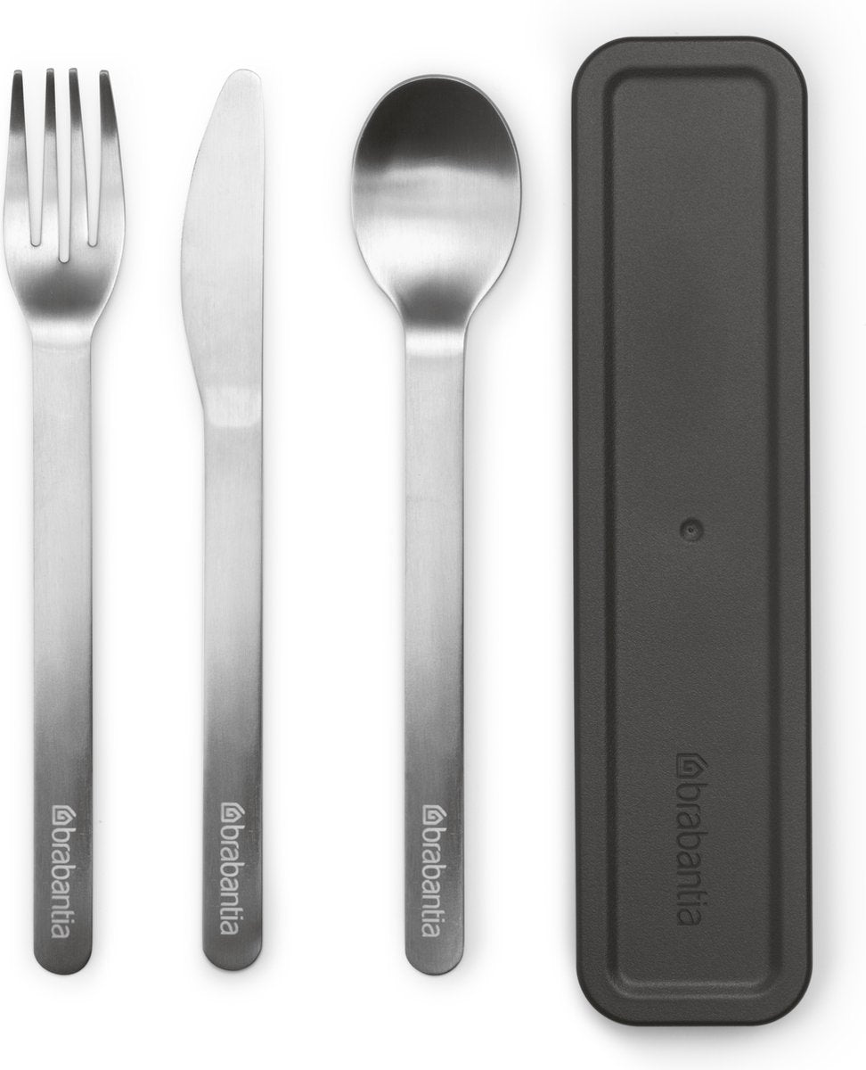 Brabantia make take set de couverts 3 pièces gris foncé
