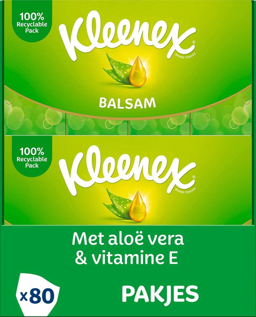 Kleenex tissues - balsam - value box - 8 packs x 10 pieces - 80 tissues