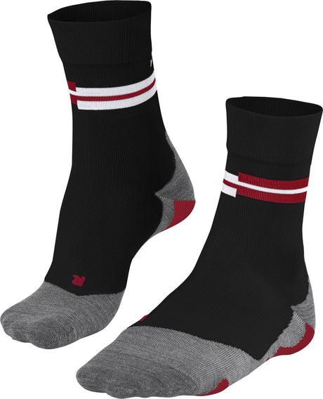 Falke ru5 chaussettes de course anti ampoules, rembourrage ultra léger chaussettes de sport en fil fonctionnel hommes noir - taille 44-45