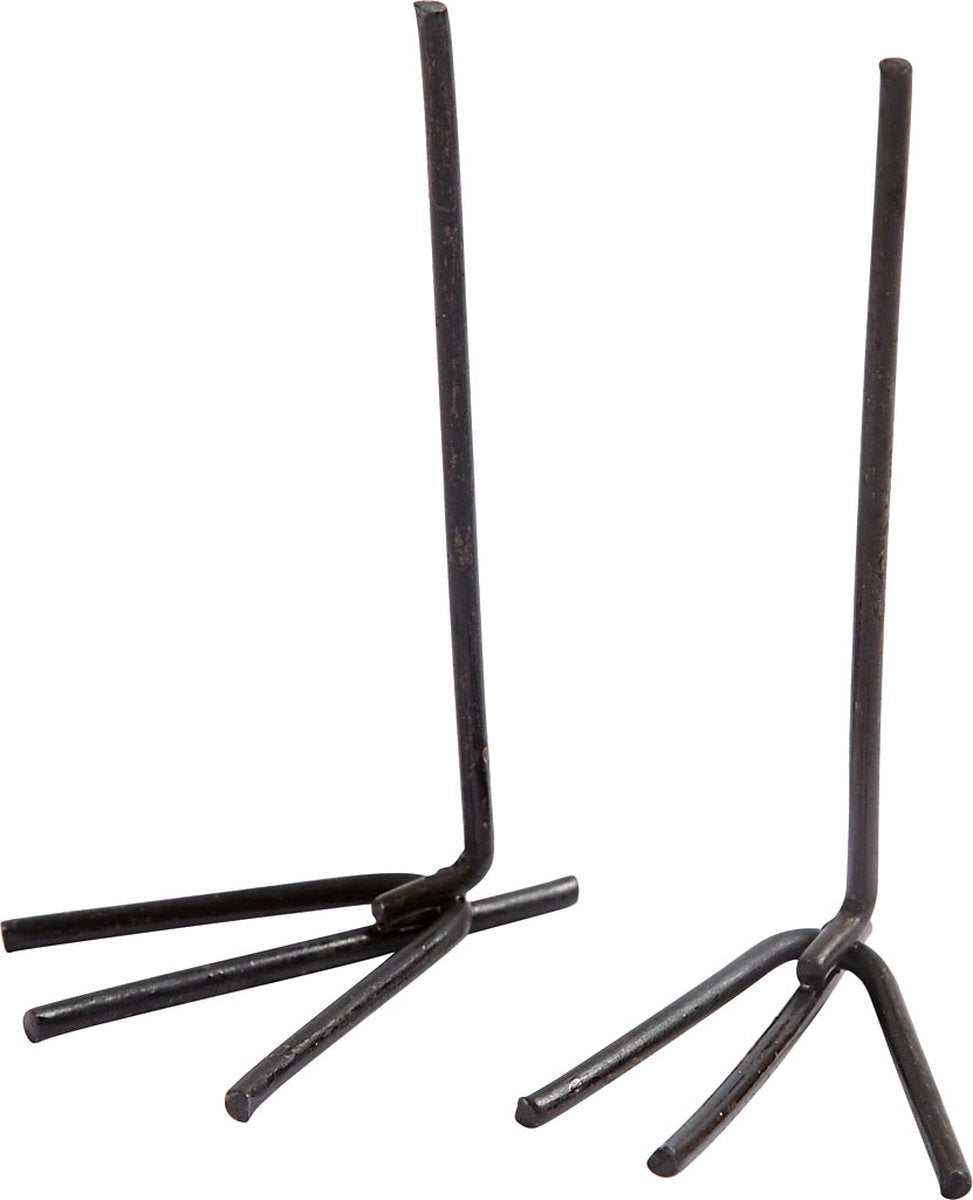 Creativ company pattes de poulet, h : 5 cm, l : 2 cm, noir, 10 paires 1 boîte