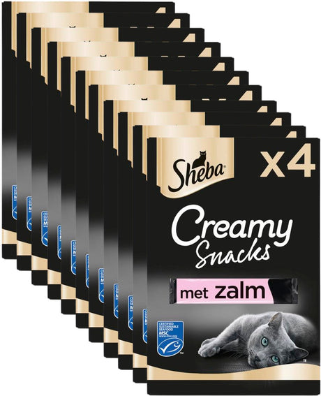 Snacks pour chat Sheba - friandises crémeuses au saumon - 44 pièces