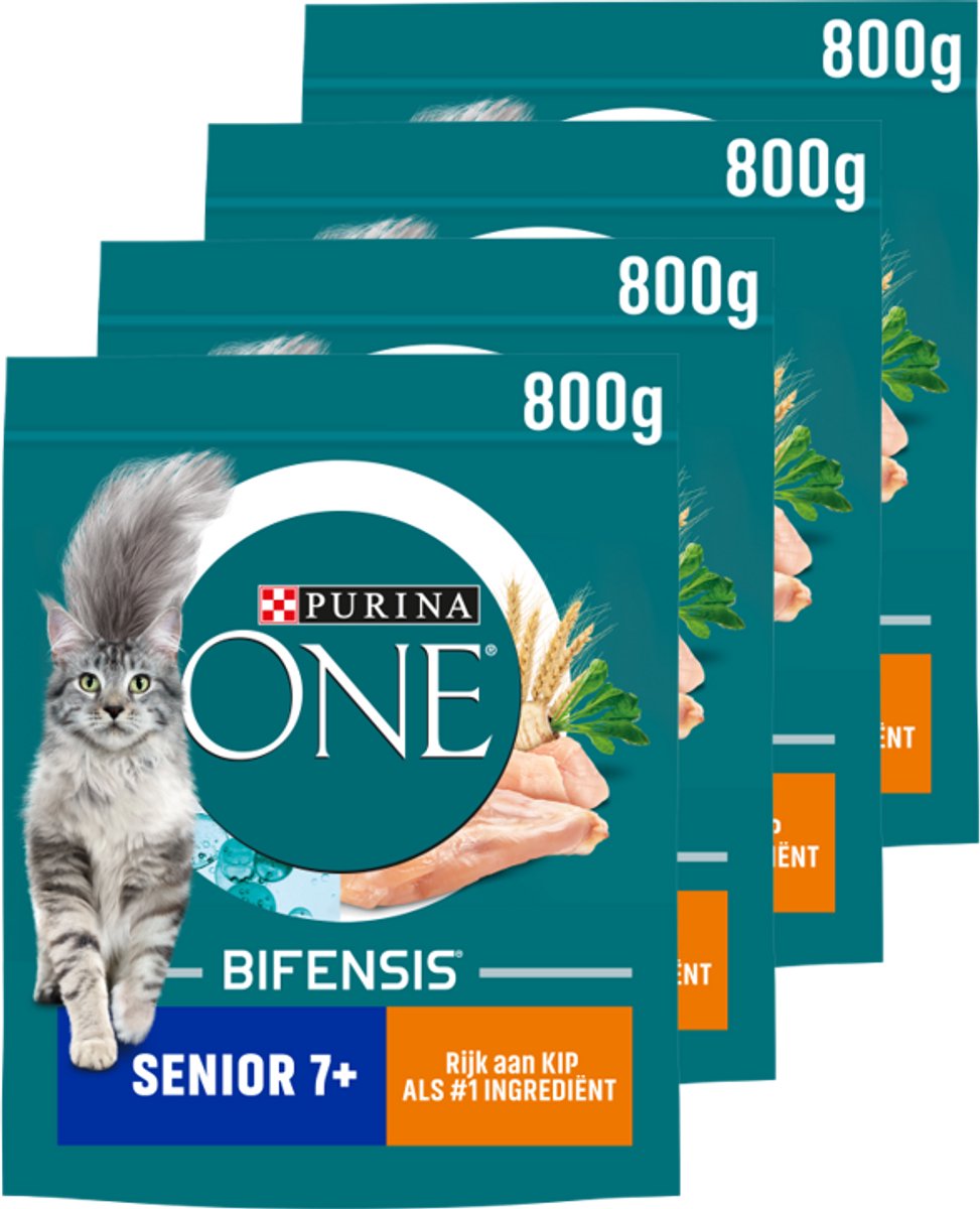 Purina one purina® one® senior - nourriture pour chat - poulet grains entiers - 4 x 800 g
