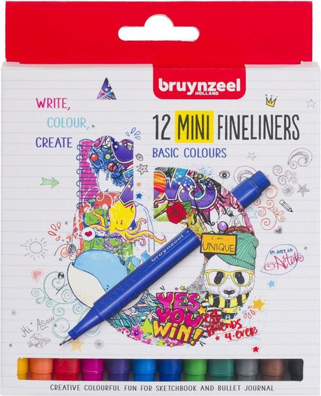 Bruynzeel fineliner mini set 12 couleurs