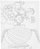 Toile à peindre Creativ company avec imprimé bouquet dans un vase - 24x30cm