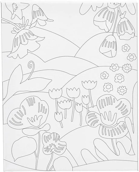 Creativ company toile de peinture avec impression, paysage floral, d: 1,6 cm, format 24x30 cm, 360 g, 1 pièce