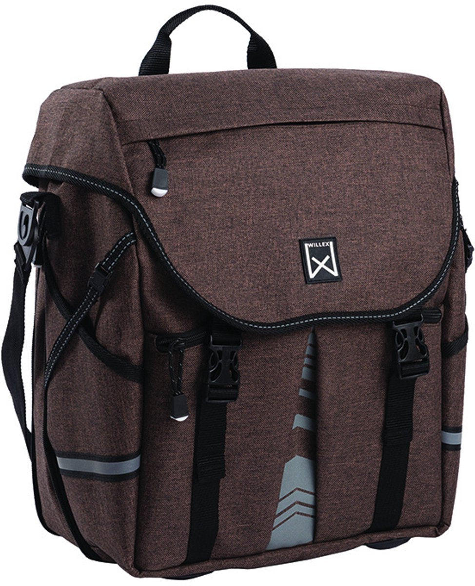 Willex sacoche xl 1200 - sacoche de vélo simple - 25 litres - marron