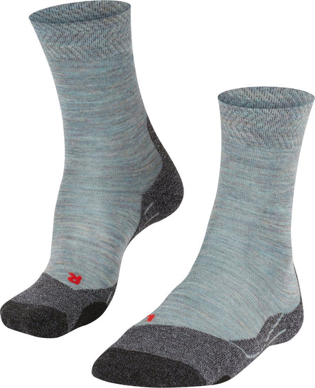 Falke tk2 mélange anti-ampoules laine épaisse matériau fonctionnel chaussettes de marche femme bleu - taille 39-40