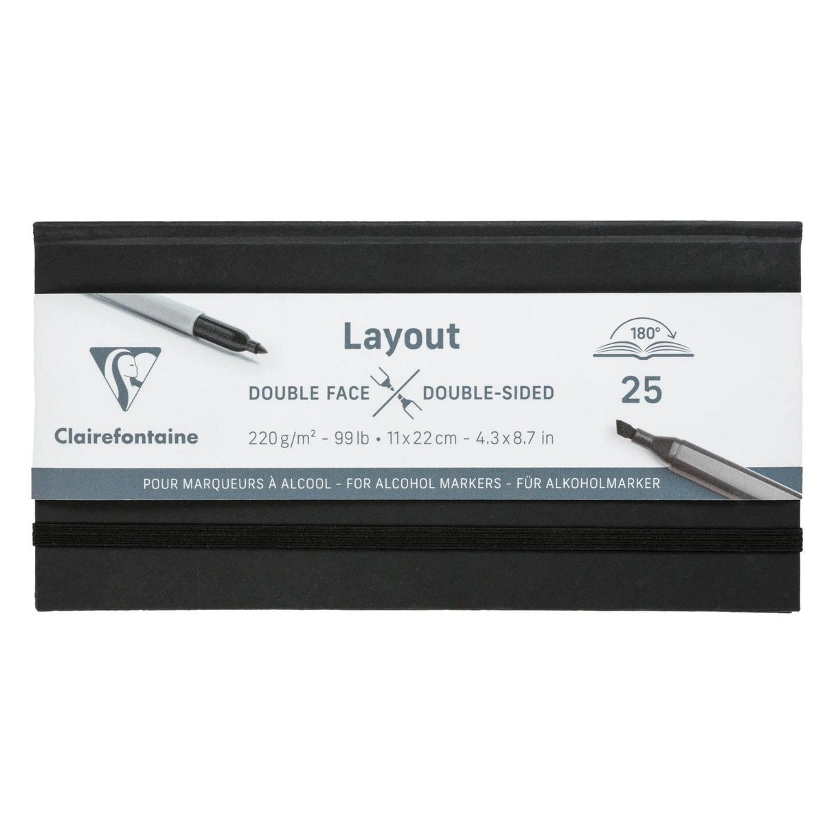 Clairefontaine • carnet de feutres à alcool layout 220g 11x22cm 25x