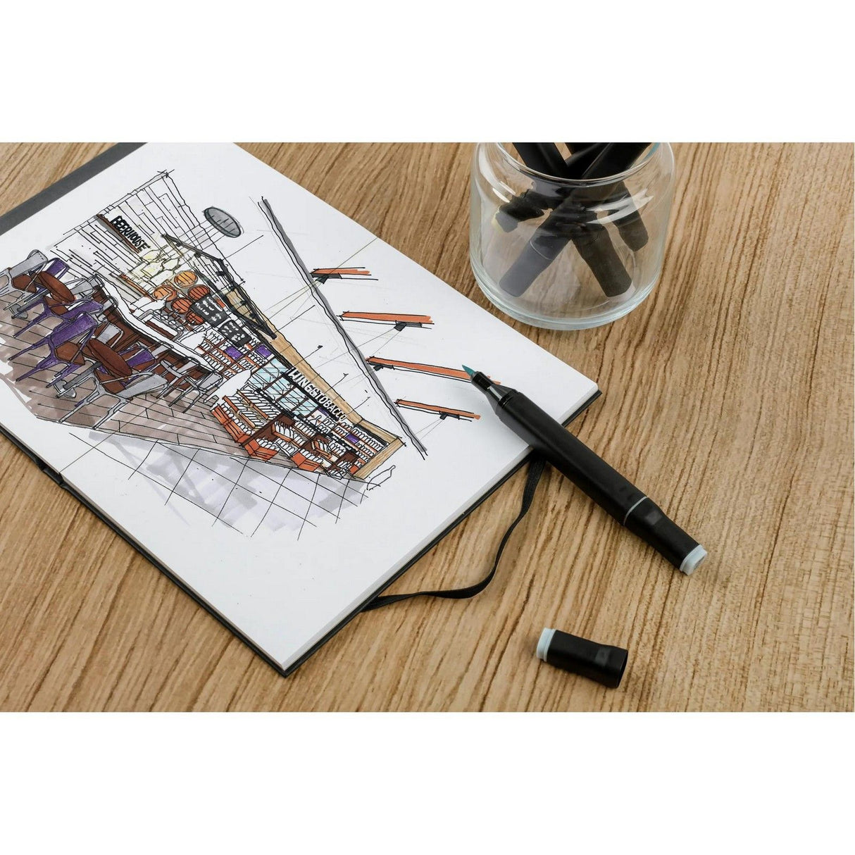 Clairefontaine • carnet de feutres à alcool layout 220g 11x22cm 25x