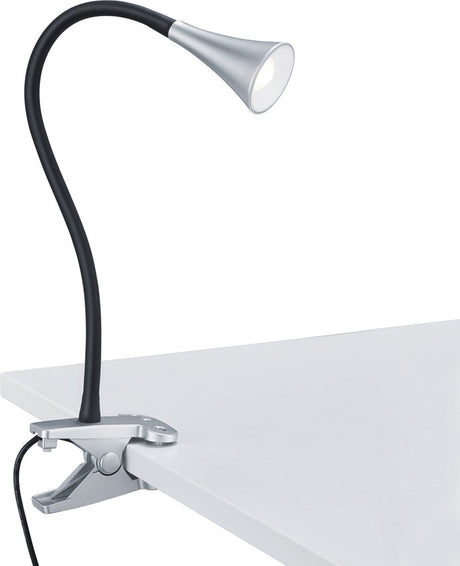 Rl live your light reality viper - lampe à pince - titane - incl. 1x smd 3w - interrupteur à cordon - flexible - lampe à pince