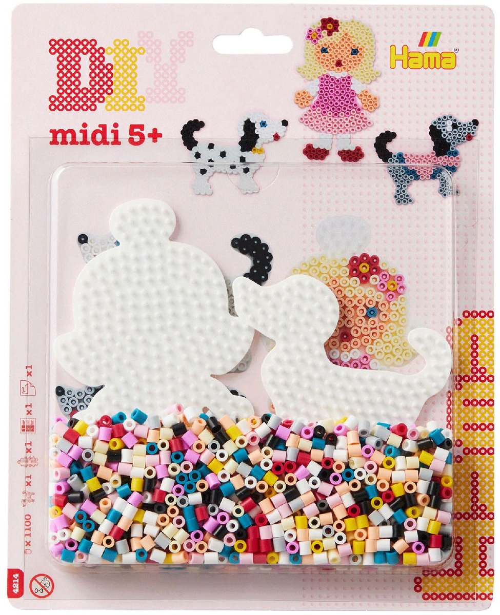 Hama set de perles à repasser chiens 1100 pièces - ensemble de jouets créatifs.