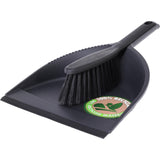 Pelle et brosse en plastique noir