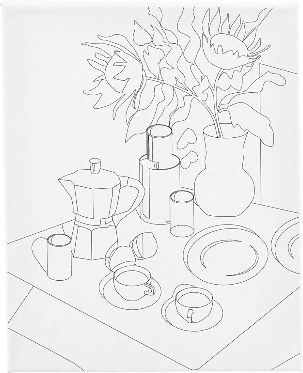 Creativ company toile à peindre avec impression, table de petit-déjeuner, d : 1,6 cm, dimensions 24x30 cm, 360 g, 1 pièce