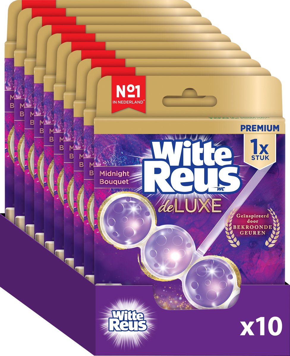 Bloc de toilette bouquet de minuit géant blanc de luxe 50g - blocs de toilette - pack économique - 10 pièces