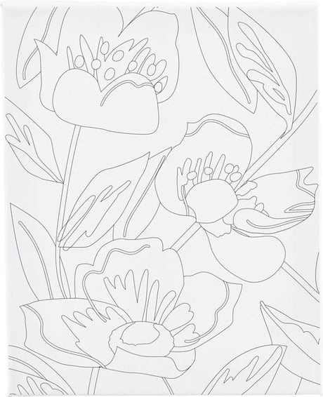 Creativ company toile de peinture avec impression, coquelicots, d: 1,6 cm, taille 24x30 cm, 360 g, 1 pièce
