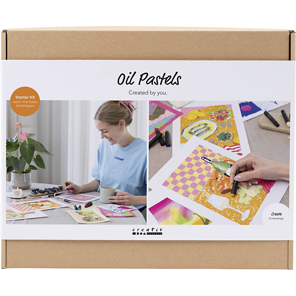 Creativ company starter hobby set pastel à l'huile, différentes couleurs, 1 boîte