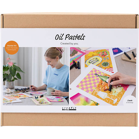 Creativ company starter hobby set pastel à l'huile, différentes couleurs, 1 boîte