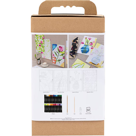 Creativ company hobby set pastel à l'huile, fleurs, différentes couleurs, 1 boîte