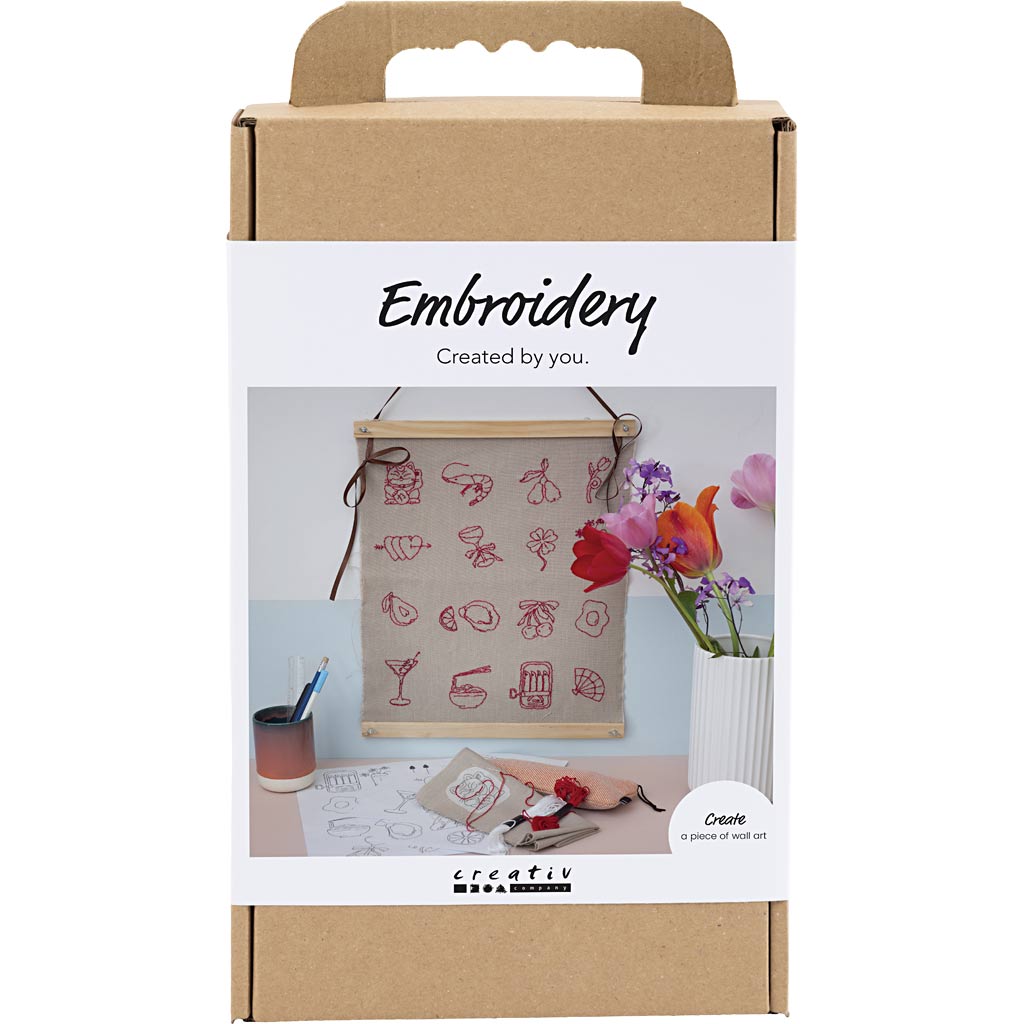 Creativ company hobby set broderie, décoration à suspendre, lin, 1 boîte