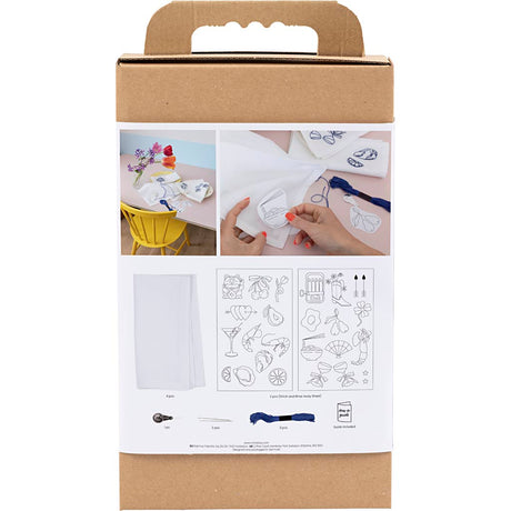 Creativ company hobby set broderie, serviettes, blanc cassé, 1 boîte