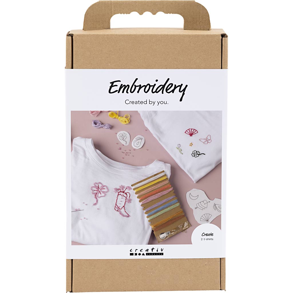 Creativ company hobby set broderie, t-shirt, blanc, 1 boîte