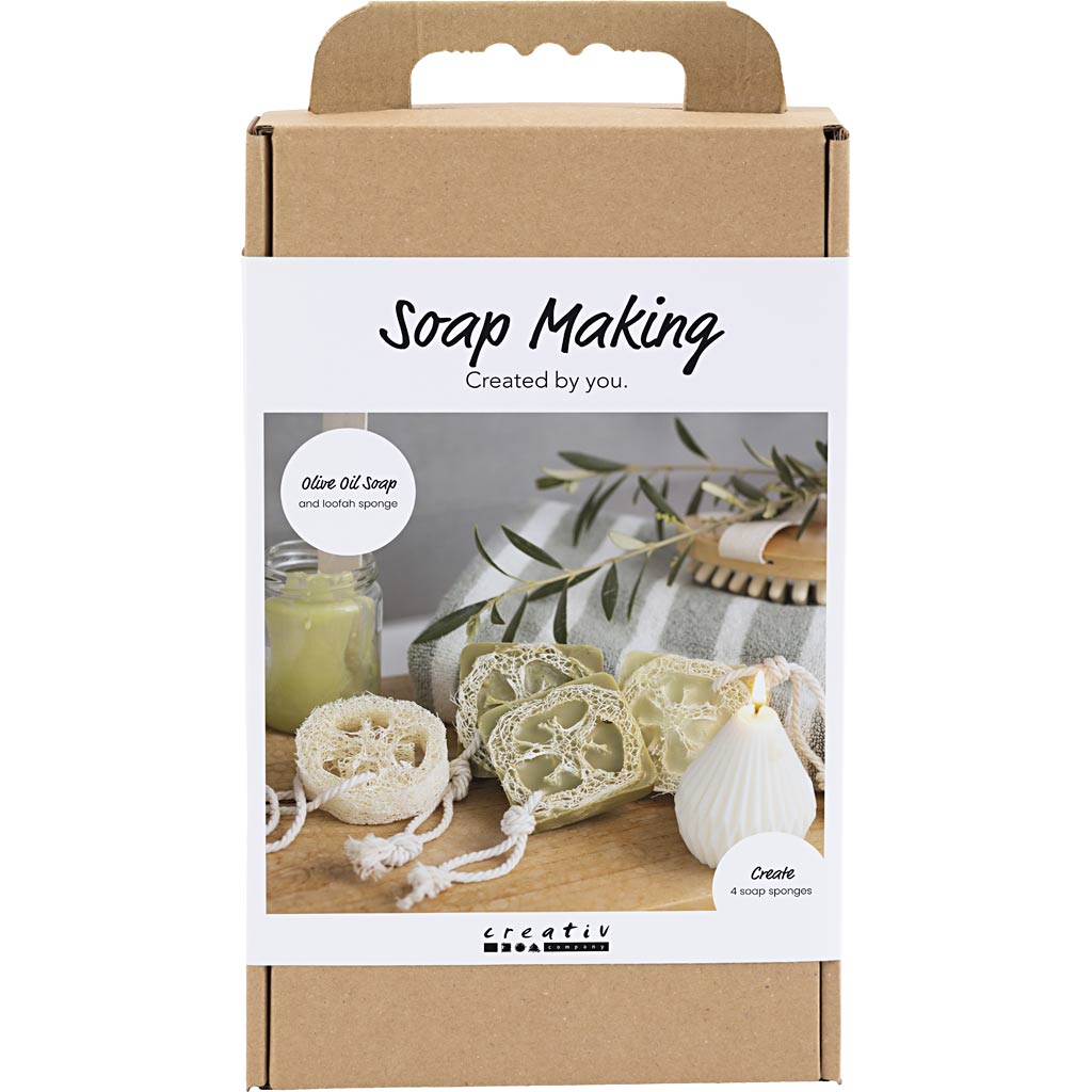 Creativ company kit de fabrication de savon, luffa, vert olive, 1 boîte