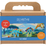 Creativ company mini hobby set décoration, dinosaure, rouge, bleu, vert, orange, 1 boîte