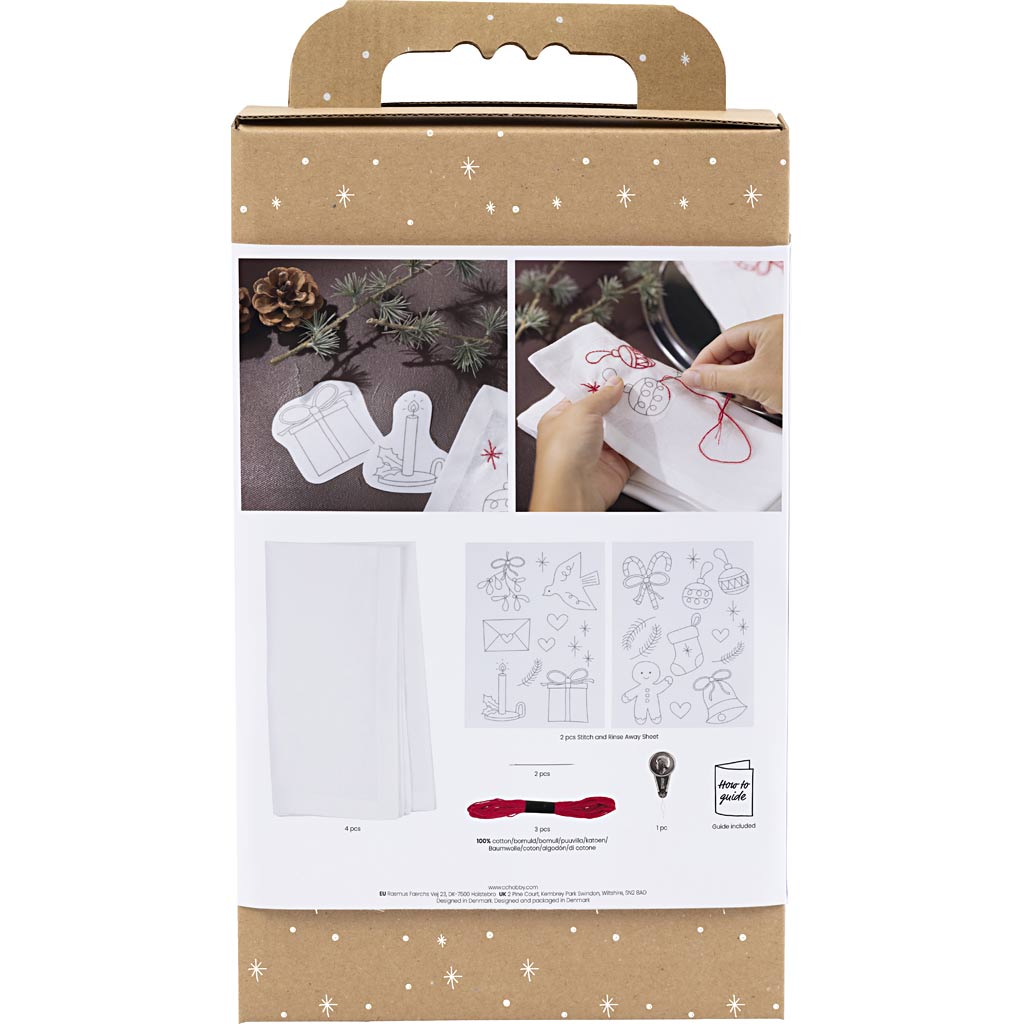 Https : www.ccobby.nl set de loisirs-broderie-serviettes de Noël-rouge de Noël-1-boîte