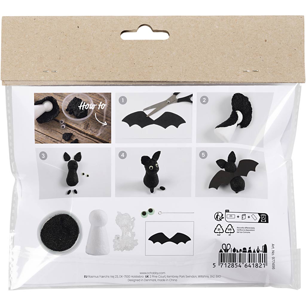 Creativ company mini kit de loisirs pour sculpture, chauves-souris, 1 boîte
