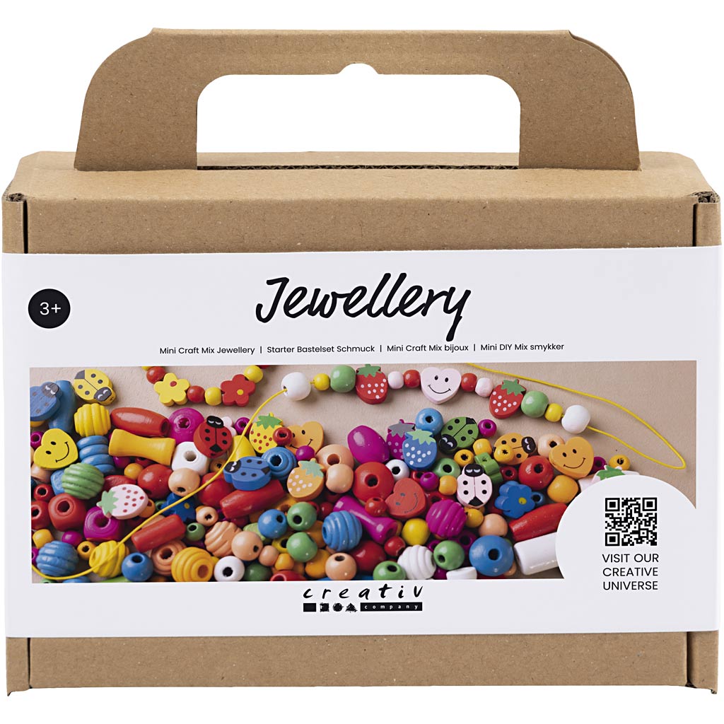 Creativ company mini boîte créative à bijoux, env. 564 pièces, couleurs gaies, 1 boîte