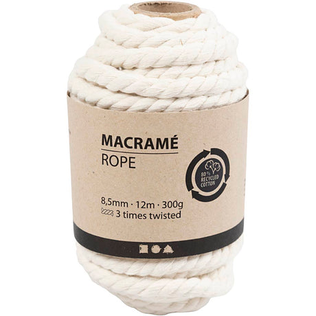 Entreprise créative https: www.ccobby.nl corde en macramé-l-12-m-d-8-5-mm-off-white-300-gr-1-rol