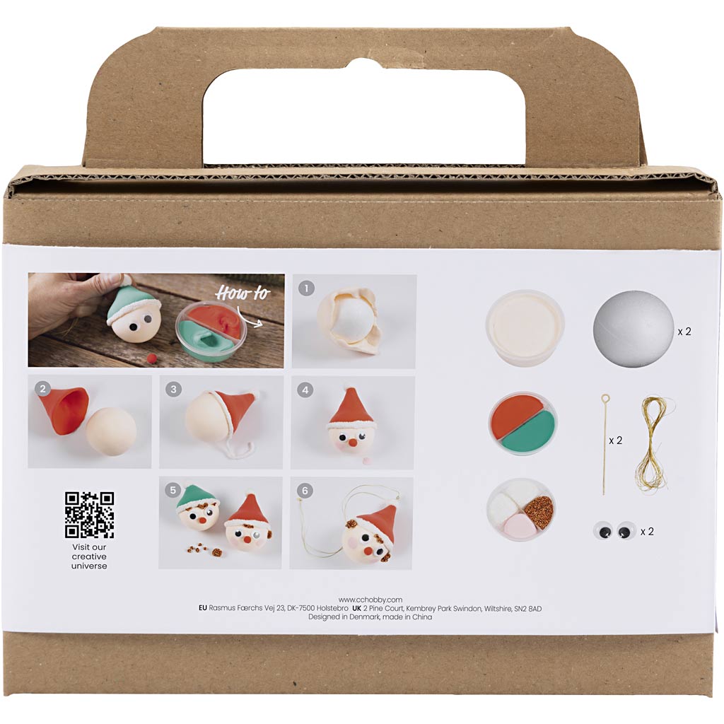 Creativ company mini hobby set Boules de Noël, nains rouges et verts, 1 boîte
